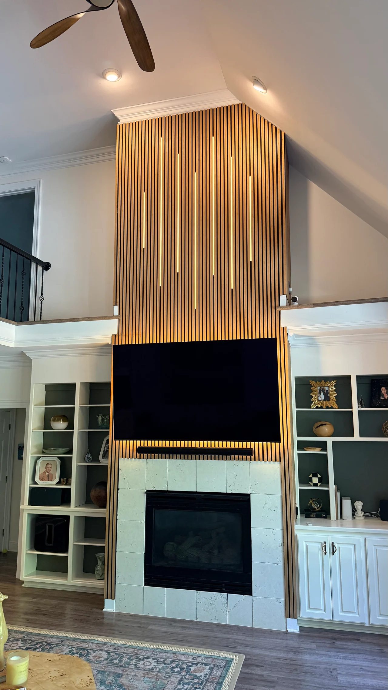 Custom Illuminated TV Feature Wall — project photograph