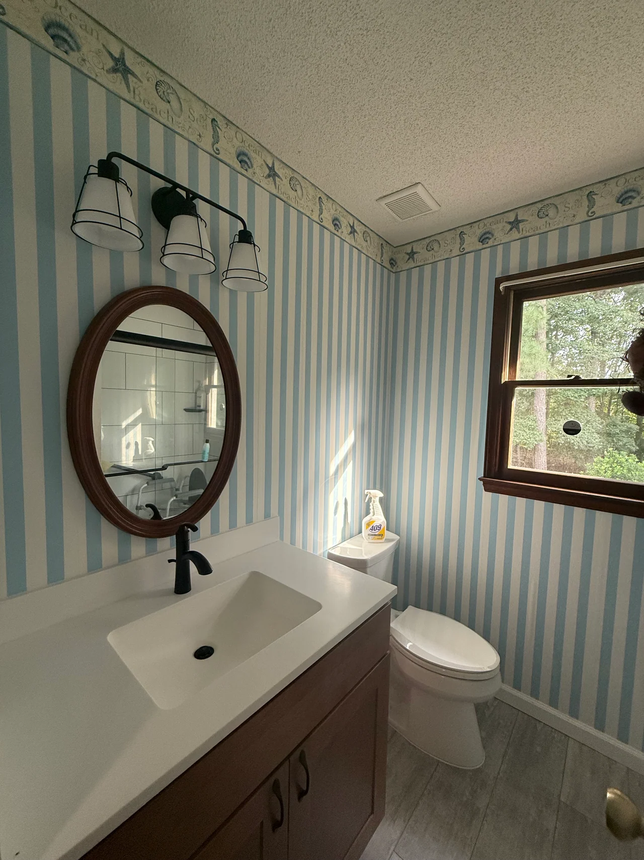 Wallpaper Removal Projects — Before — Bathroom Wallpaper