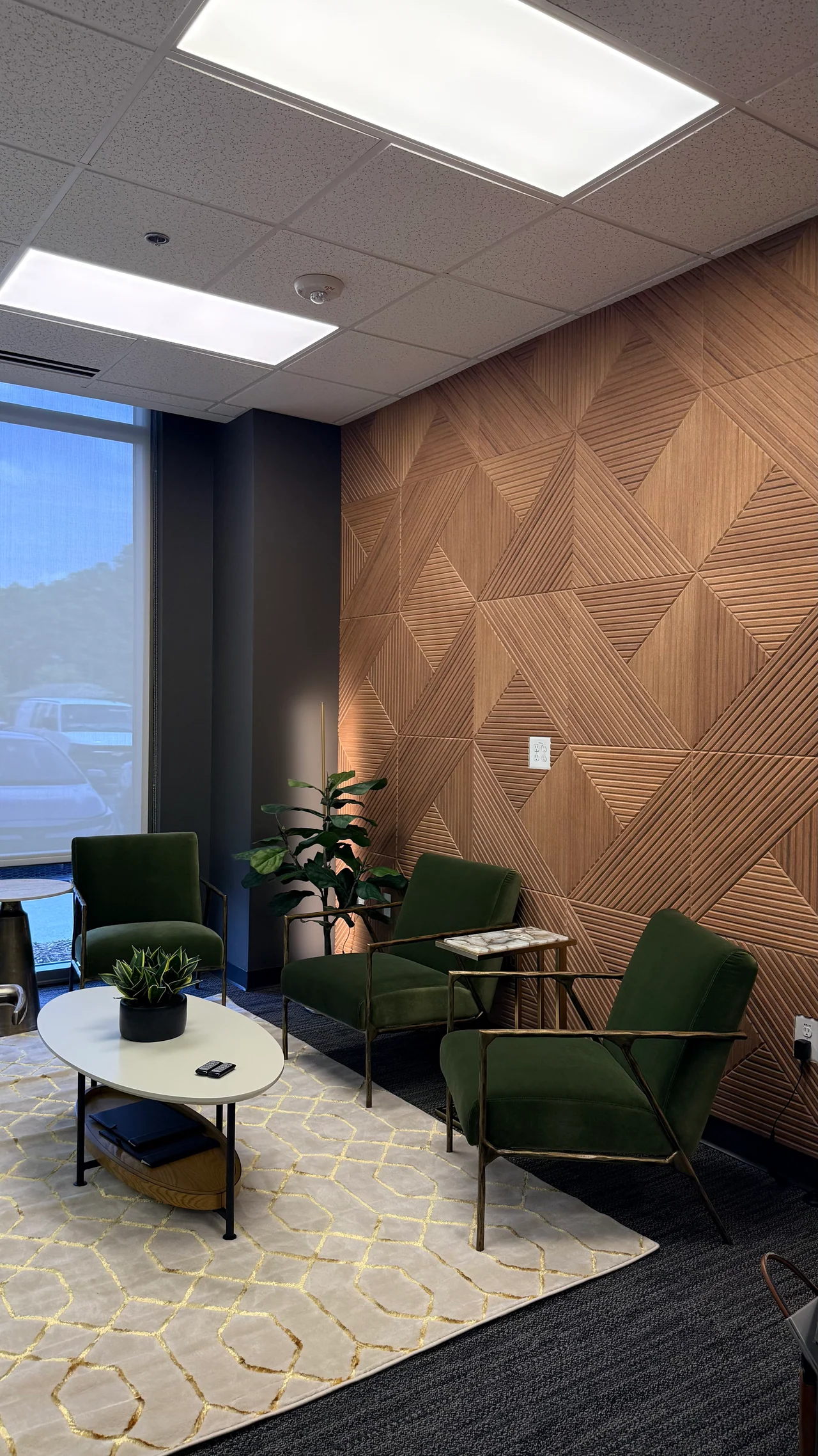 Decorative Wall Panel Installations — Finished Result — Seating Area Wall