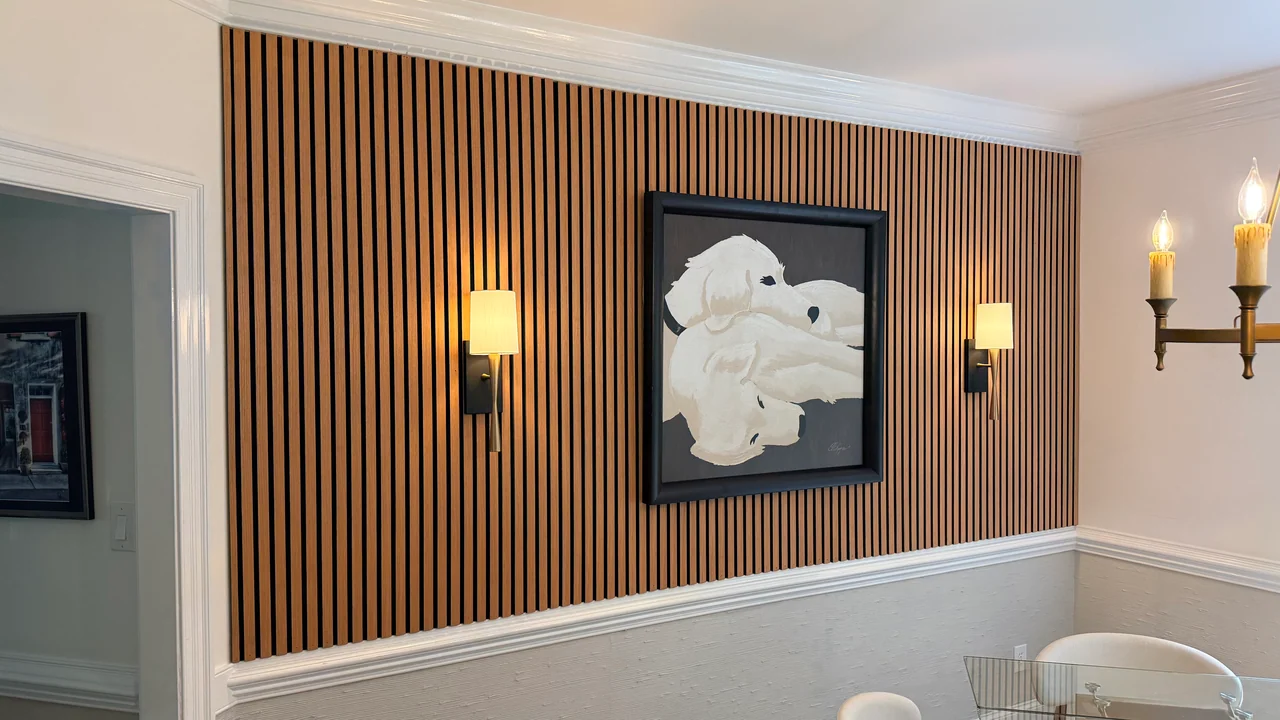Dining Room Slatted Accent Wall — project photograph