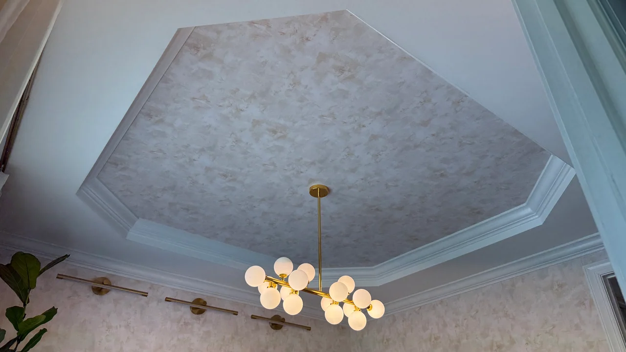 Dining Room Wallpaper and Sconces — project photograph