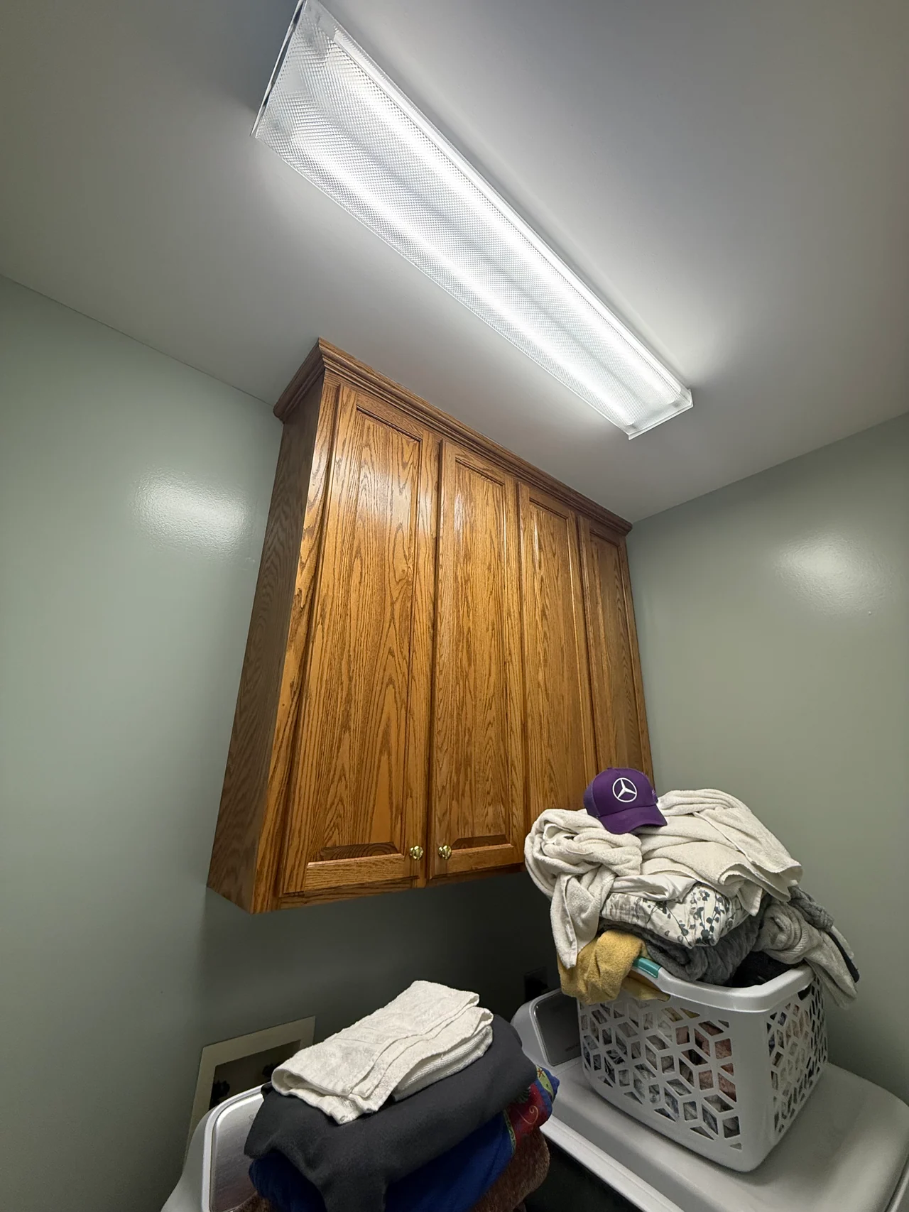 Laundry Cabinet and Lighting Refresh — Before