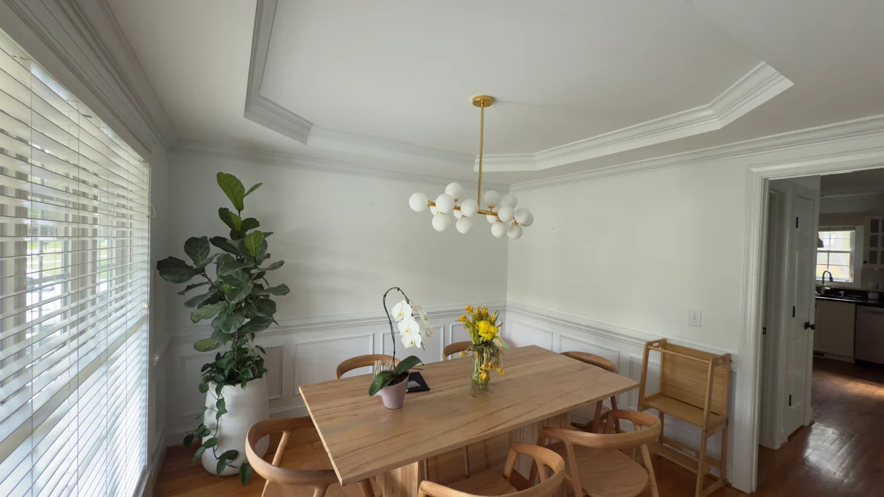 Dining Room Wallpaper and Sconces — Before