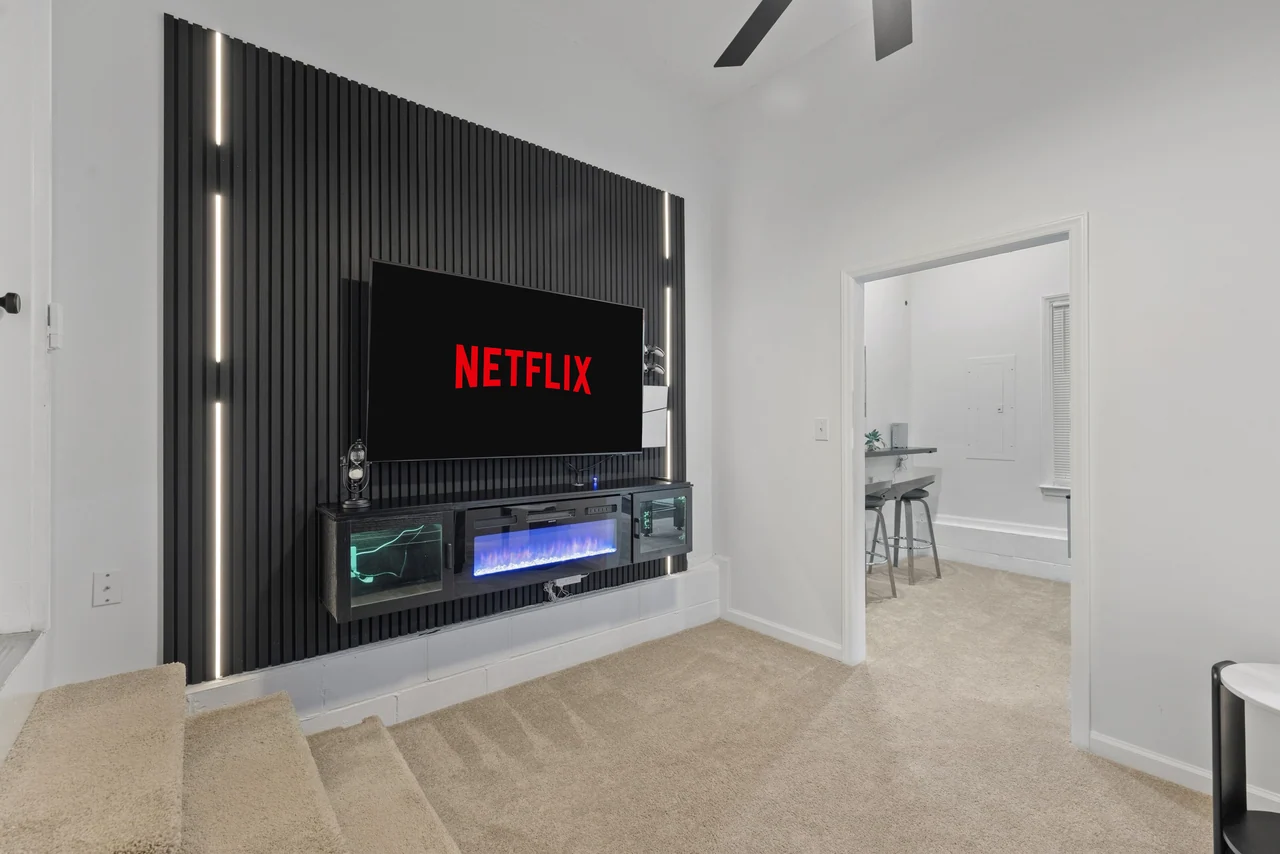 Gaming Media Wall with Accent Lighting — project photograph