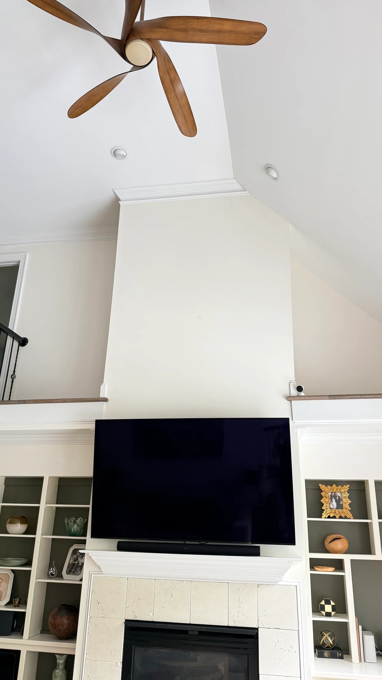 Custom Illuminated TV Feature Wall — Before